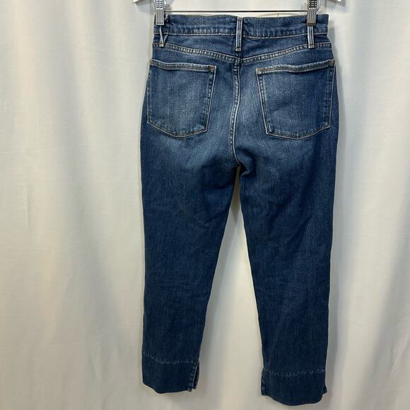 Frame Le Nouveau Straight Jeans Fisher Beach Mid Rise Split Hem Denim 26 - Picture 5 of 5